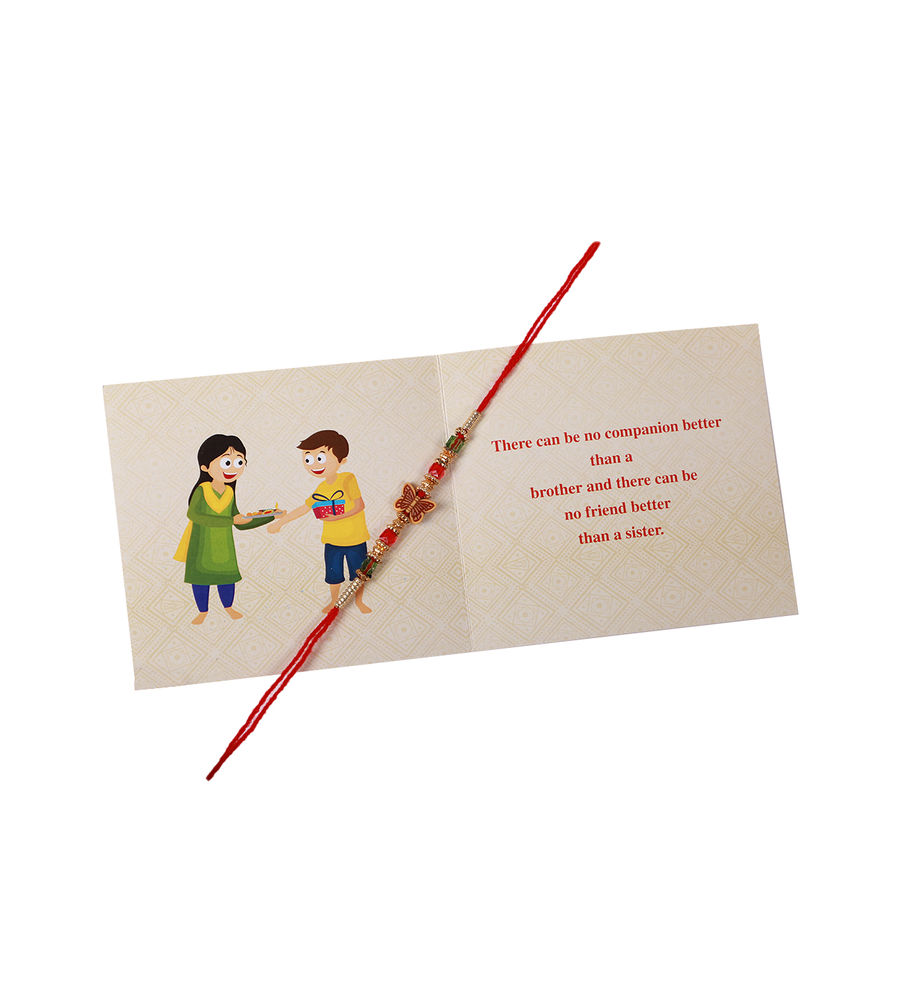 YouBella Rakhi and Greeting Card Combo for Brother, Rakhi Gift for Brother/Bhaiyya/Bhai (Style 2)